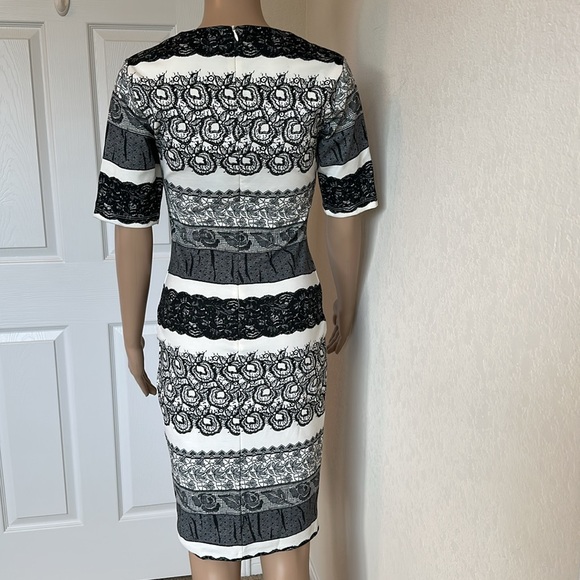 Kardashian Kollection Black and White Striped Midi Dress - Picture 4 of 15